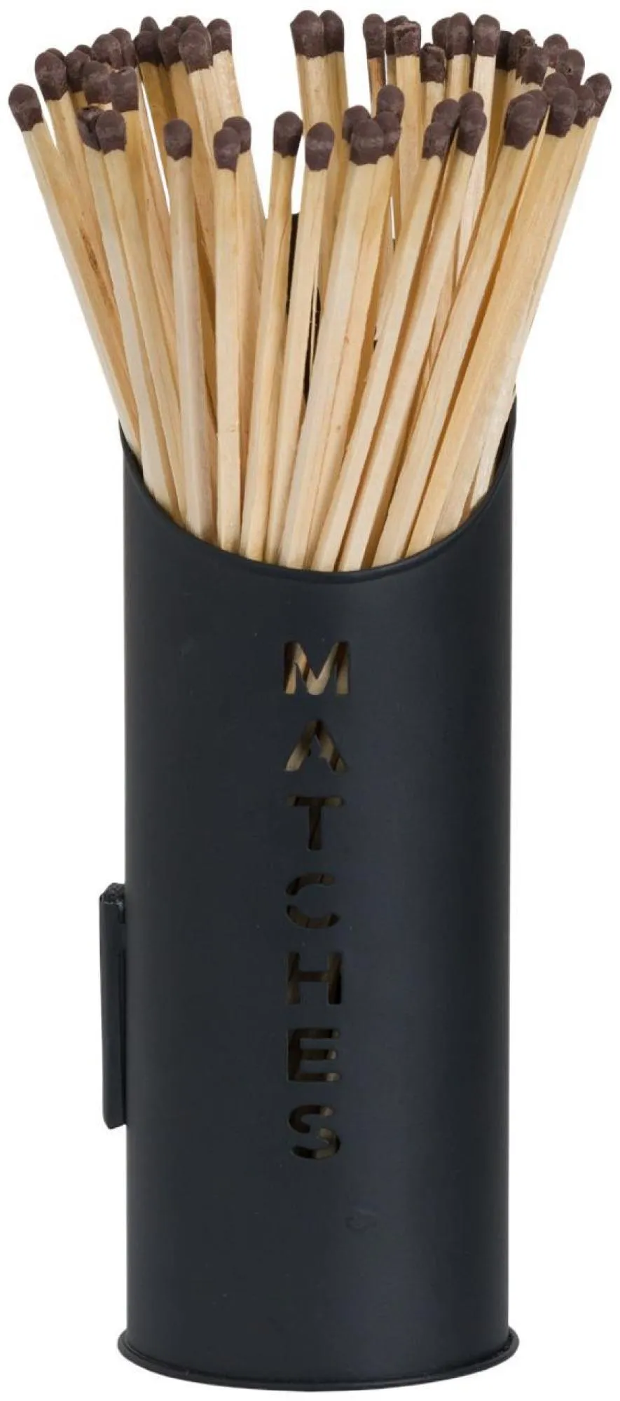 Log and Kindling Buckets with Matchstick Holder - Black