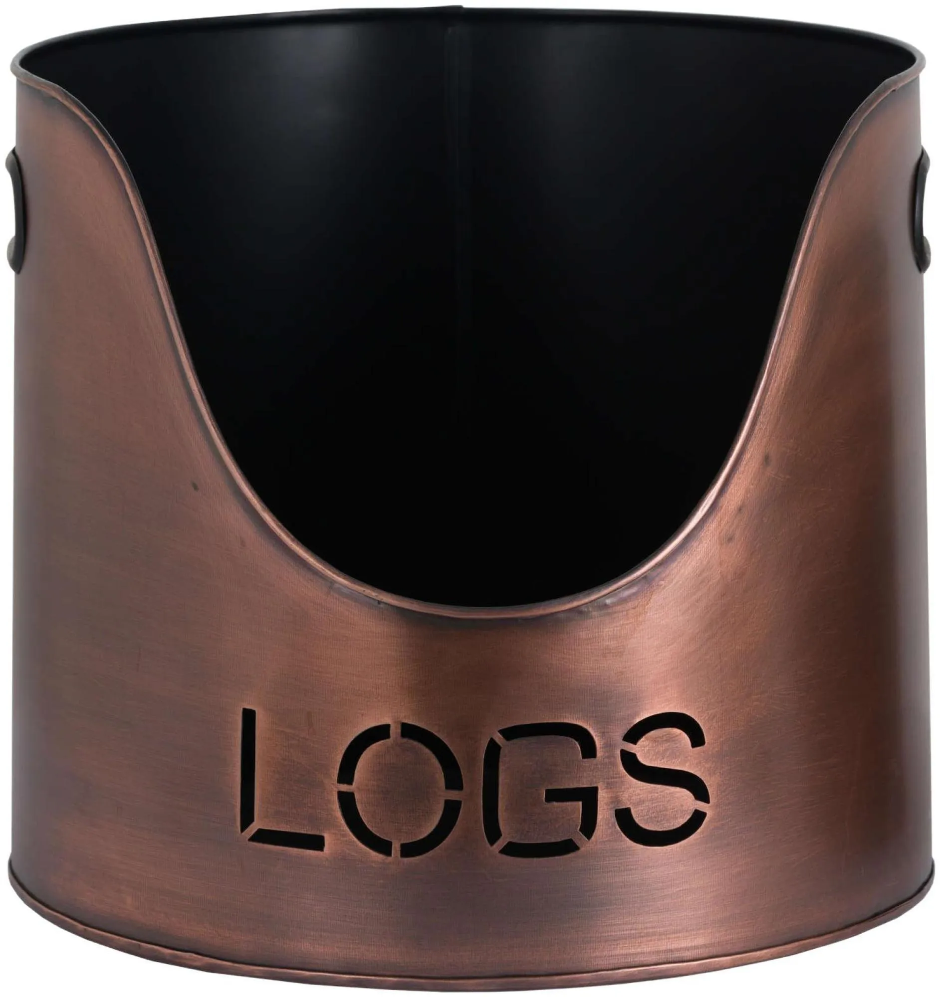 Log and Kindling Buckets with Matchstick Holder - Copper