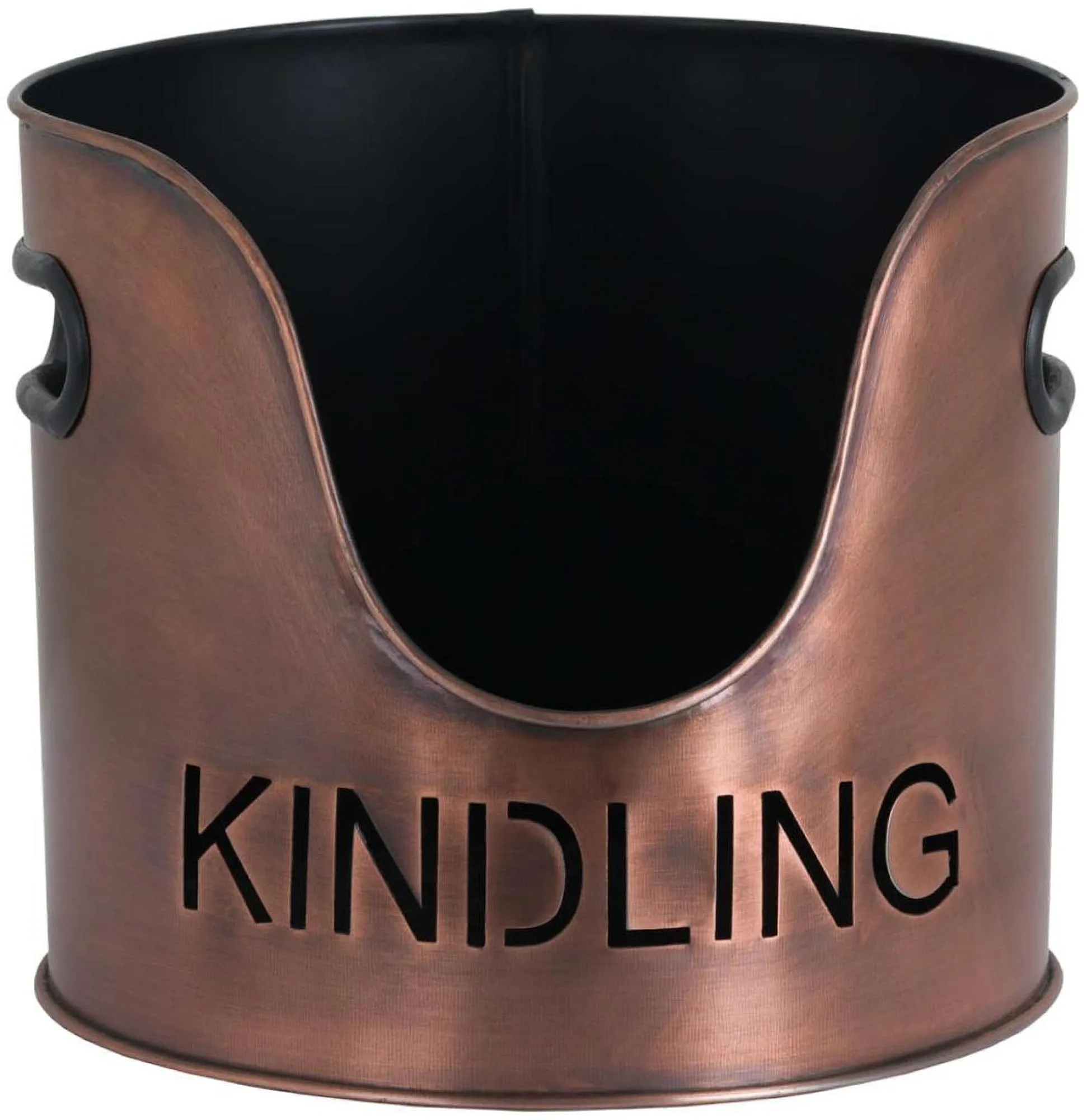 Log and Kindling Buckets with Matchstick Holder - Copper