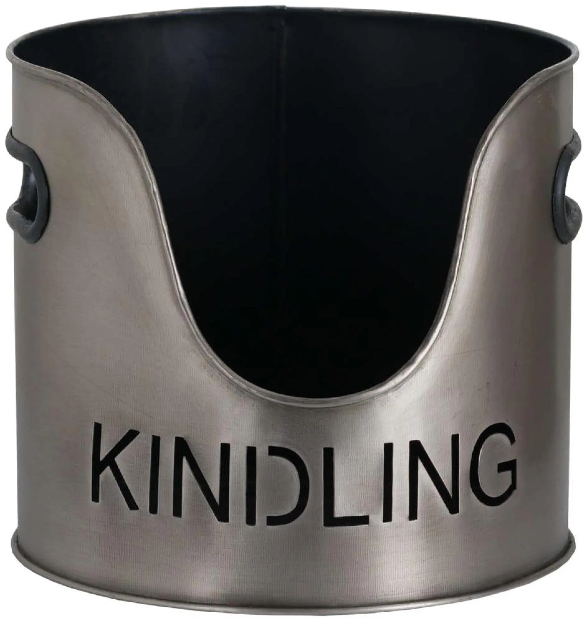 Log and Kindling Buckets with Matchstick Holder - Silver