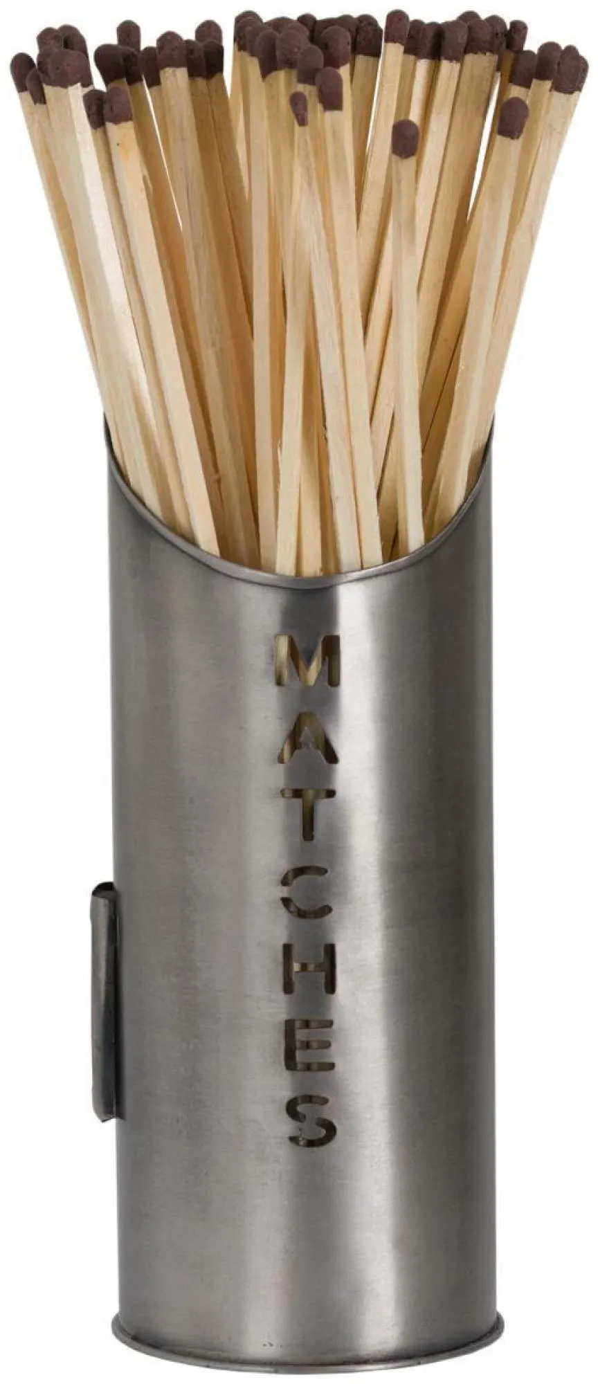 Log and Kindling Buckets with Matchstick Holder - Silver