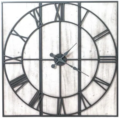 Loxton Panelled Wall Clock - Silver image