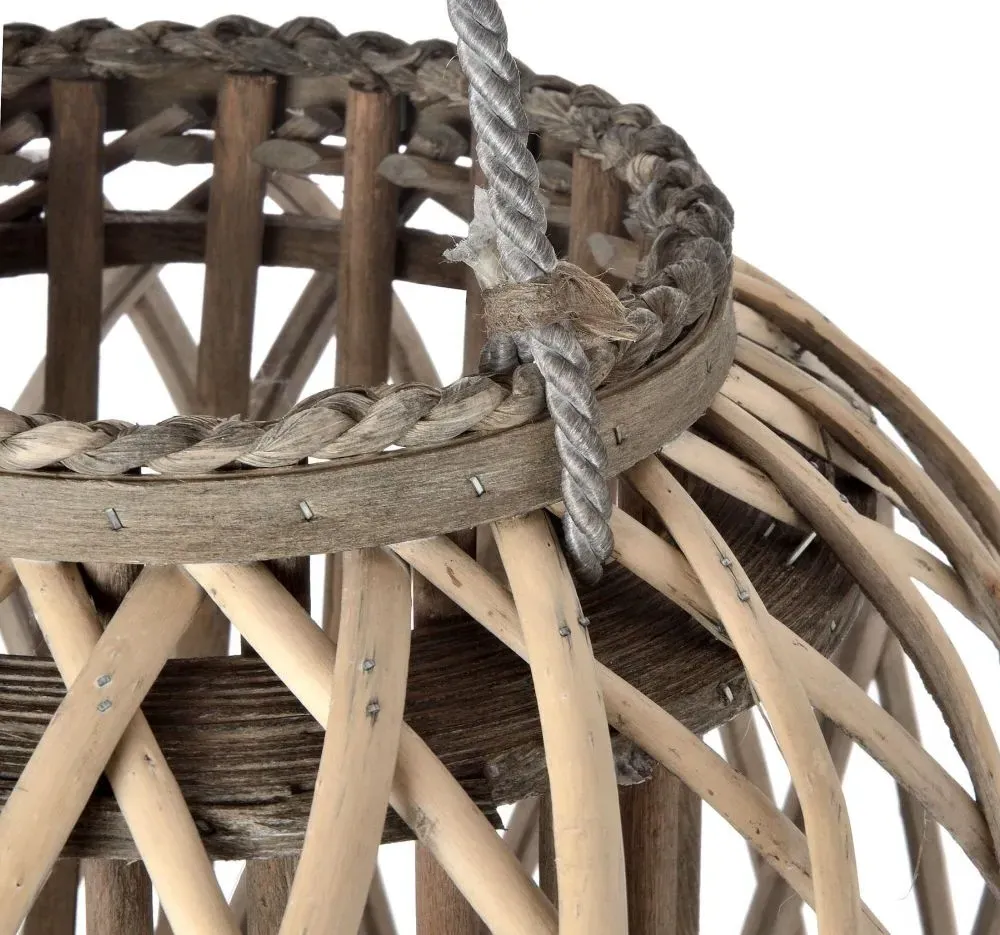 Mackay Standing Wicker Lantern - Brown