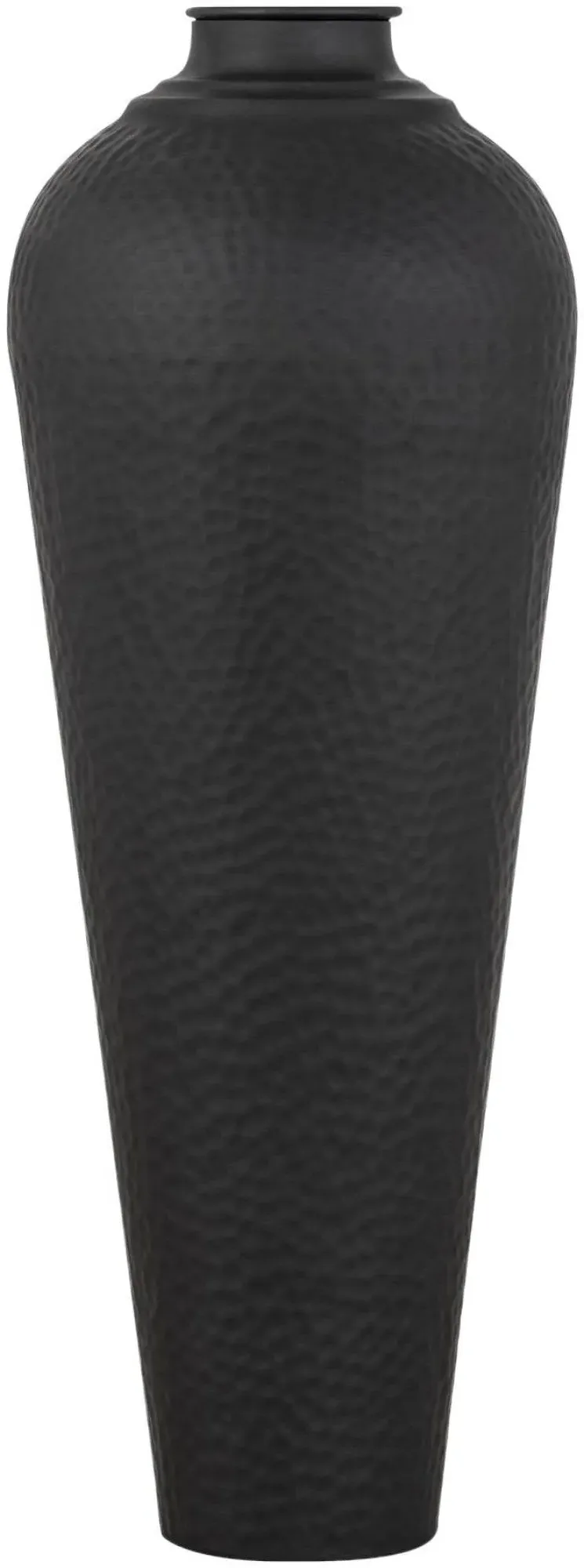Medium Hammered Vase with Lid - Black, Metal
