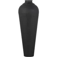 Medium Hammered Vase with Lid - Black, Metal