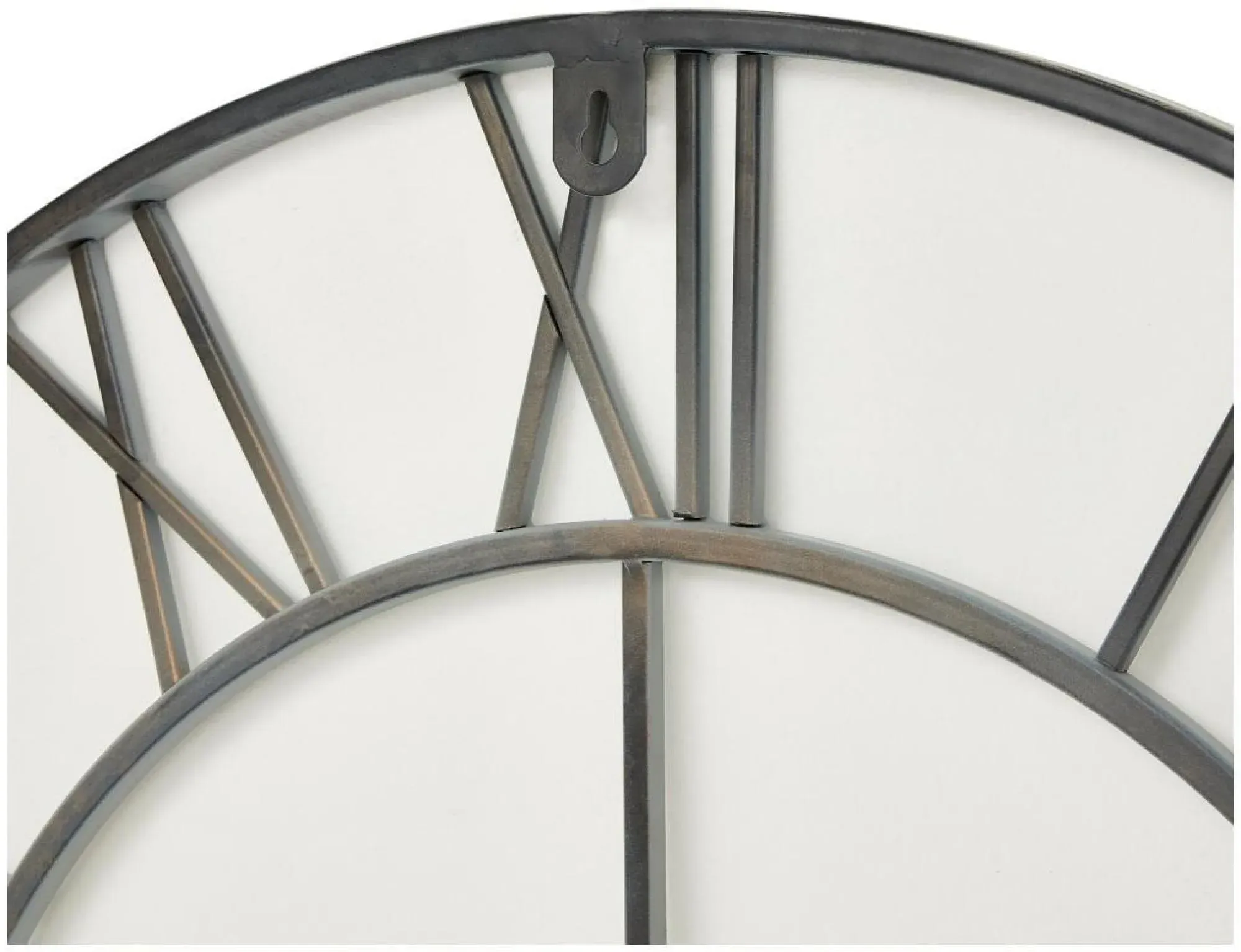 Metal Skeleton Wall Clock - Grey