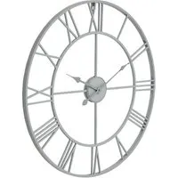Metal Skeleton Wall Clock - Grey