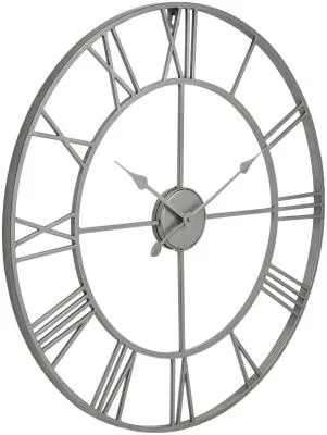 Metal Skeleton Wall Clock - Silver