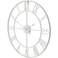 Metal Skeleton Wall Clock - White