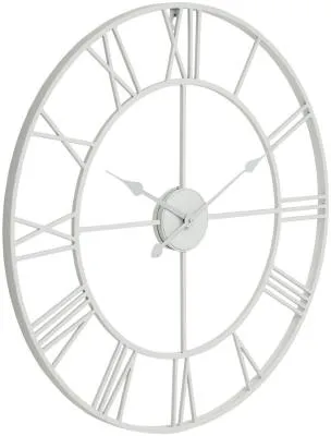 Metal Skeleton Wall Clock - White
