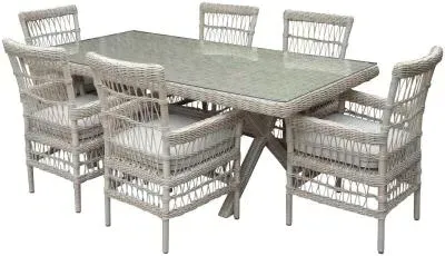 Renmark Outdoor 6 Seater Dining Set - Beige