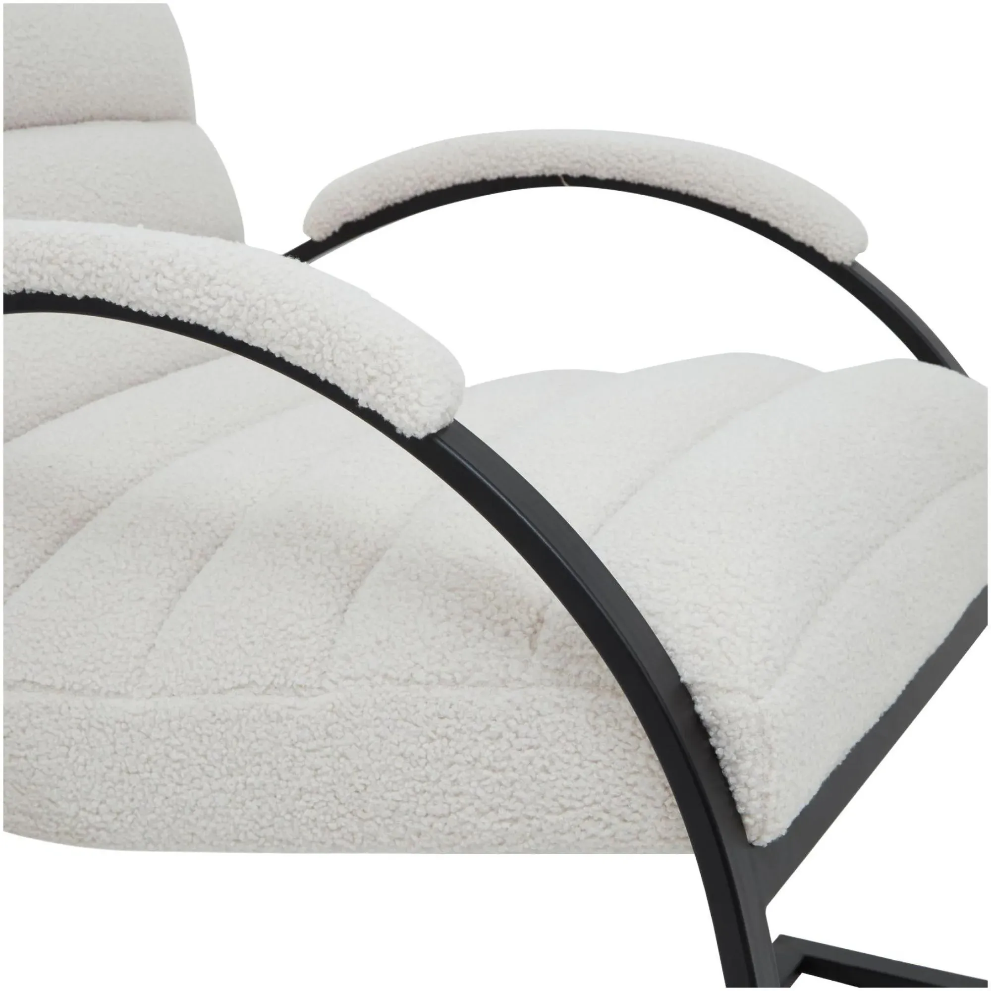 Ribbed Armchair - White, Black