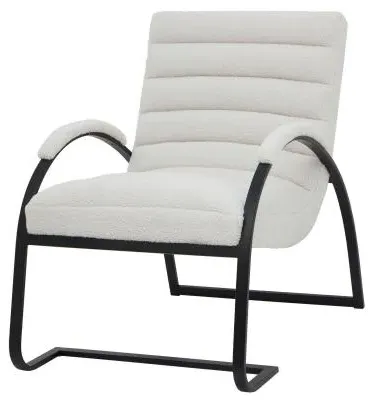 Ribbed Armchair - White, Black image