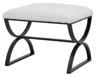 Ribbed Footstool - Boucle image