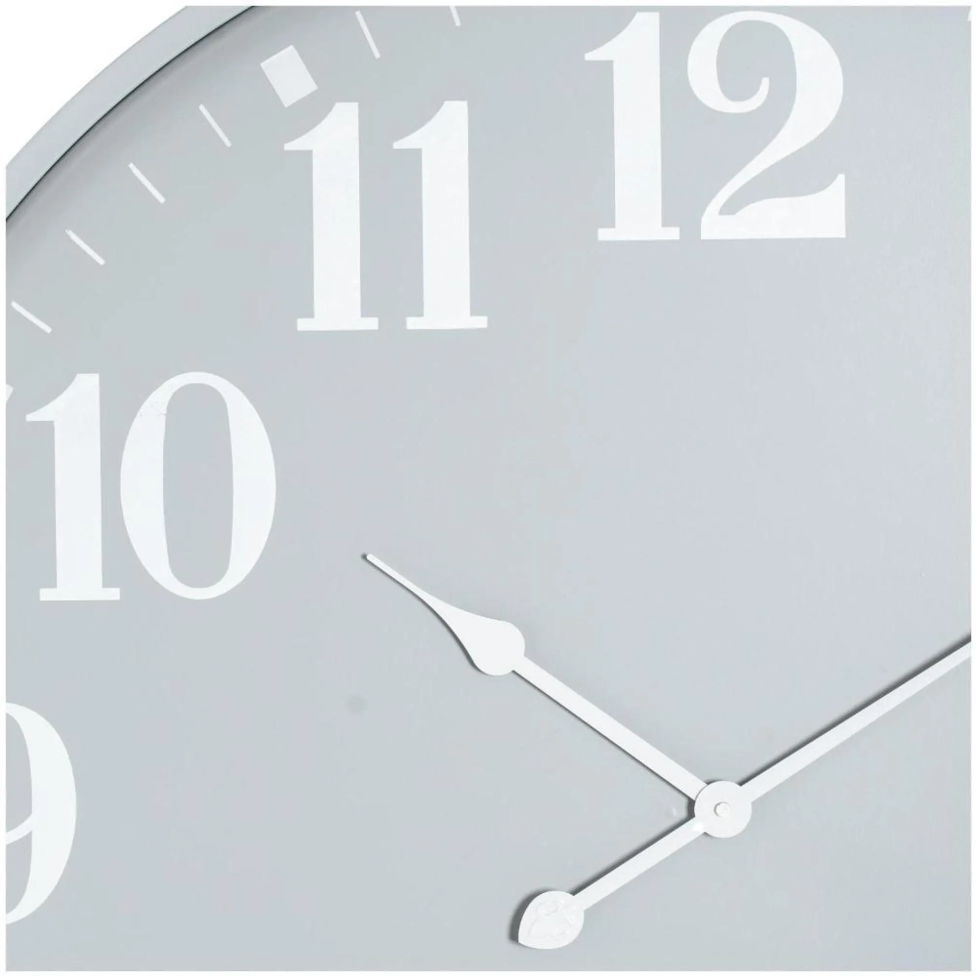 Round Metal Wall Clock - Grey