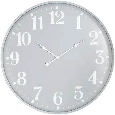 Round Metal Wall Clock - Grey image