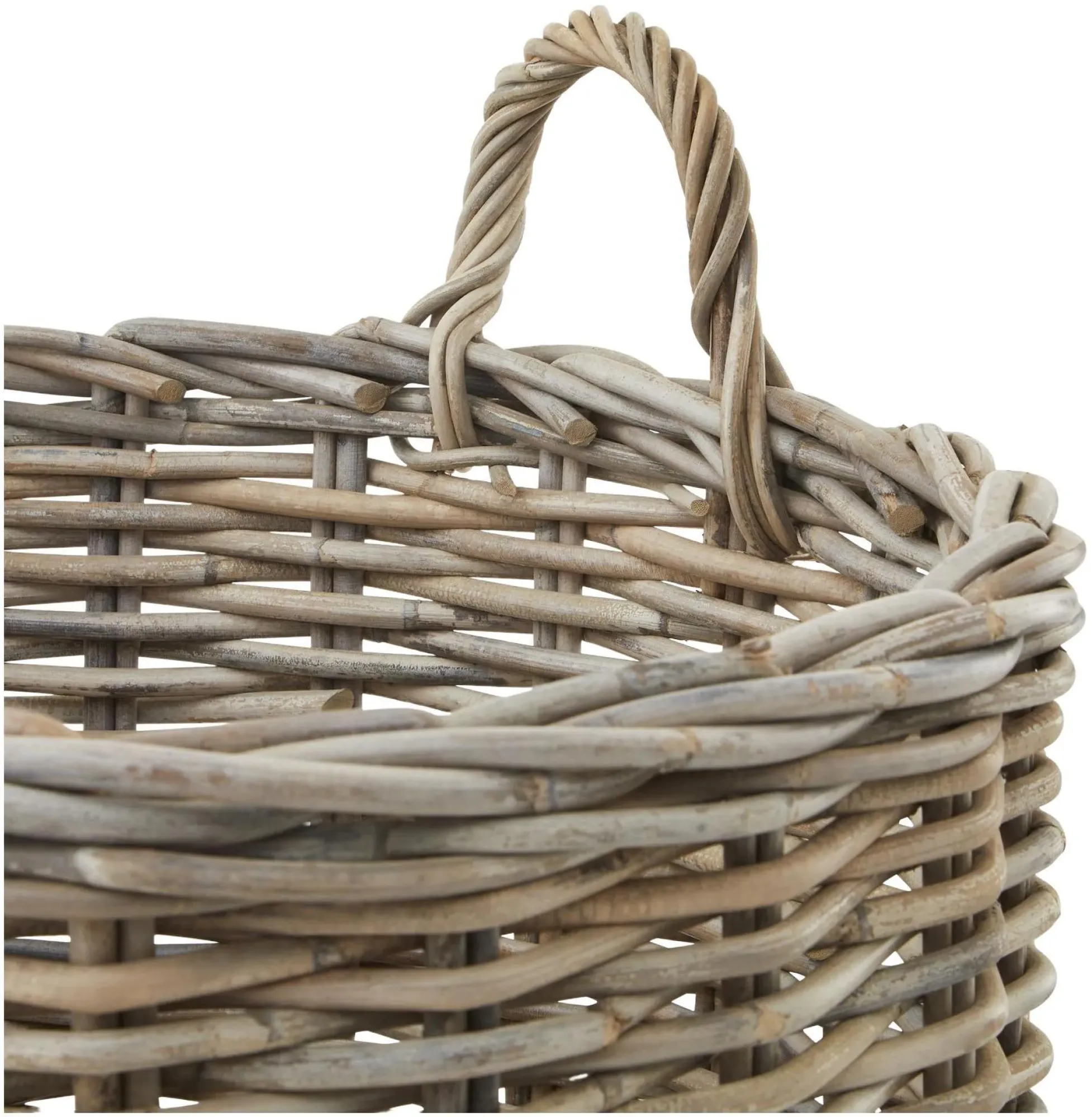 Round Storage Baskets Set of 3 - Brown, Kubu Rattan