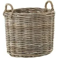 Round Storage Baskets Set of 3 - Brown, Kubu Rattan