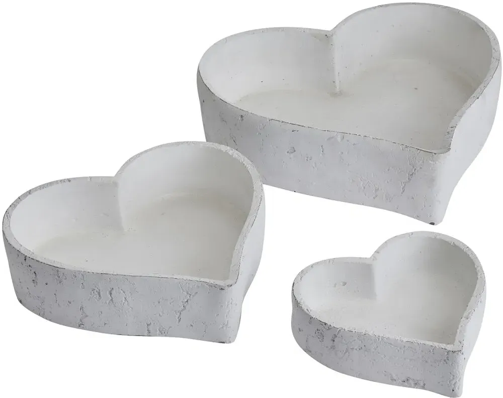 Set of 3 Large Ceramic Dishes - White