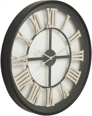 Skeleton Wall Clock with Roman Numerals - Black image