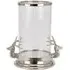 Stag Heads Hurricane Lantern - Silver, Metal