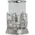 Stag Scene Hurricane Lantern - Silver, Metal