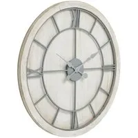 Victoria Round Wall Clock - White, Metal
