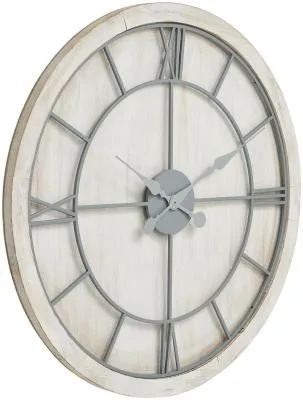 Victoria Round Wall Clock - White, Metal