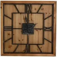 Victoria Square Wall Clock - Brown, Wood