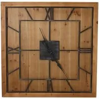 Victoria Square Wall Clock - Brown, Wood
