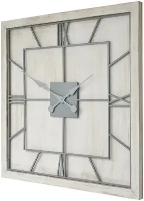 Victoria Square Wall Clock - White, Metal