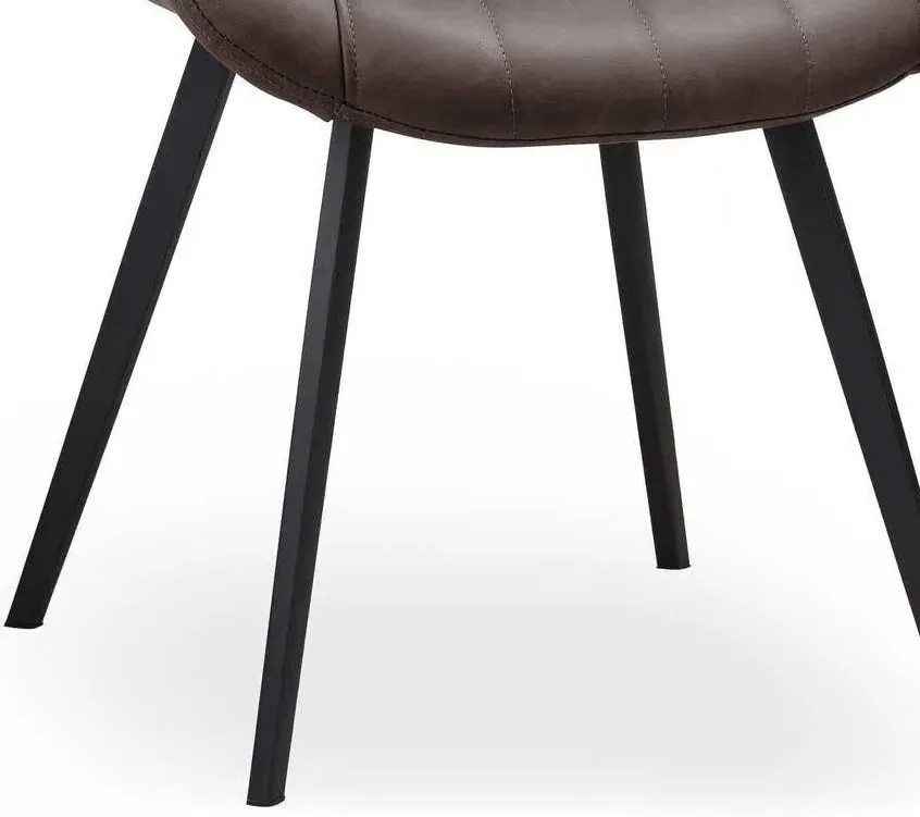 Weipa Dining Chair - Brown, Faux Leather