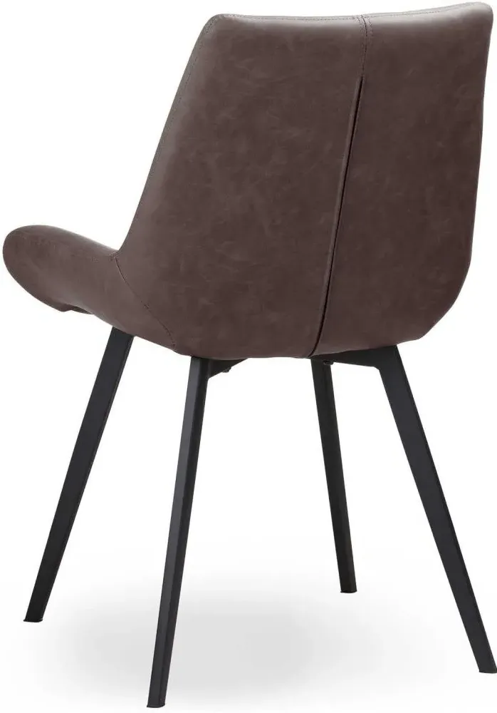 Weipa Dining Chair - Brown, Faux Leather