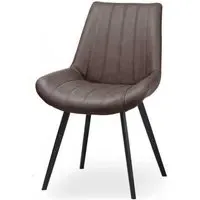 Weipa Dining Chair - Brown, Faux Leather