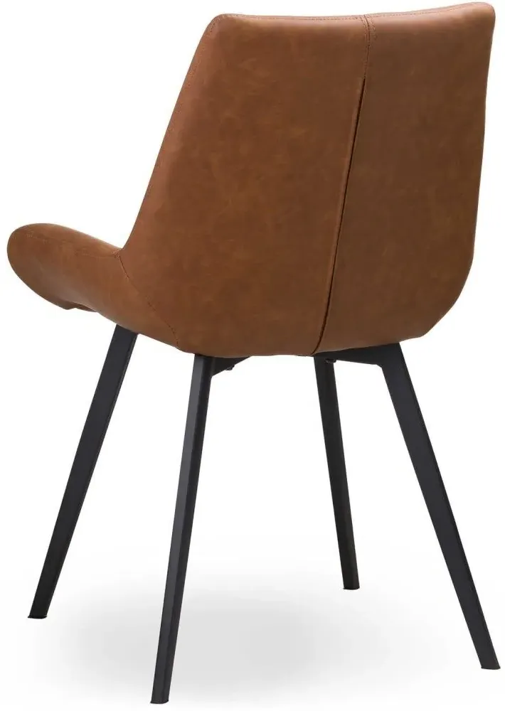 Weipa Dining Chair - Tan Brown, Faux Leather