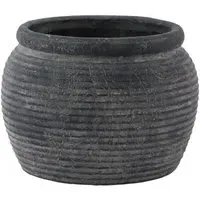 Wembley Ceramic Rimmed Large Plant Pot - Grey