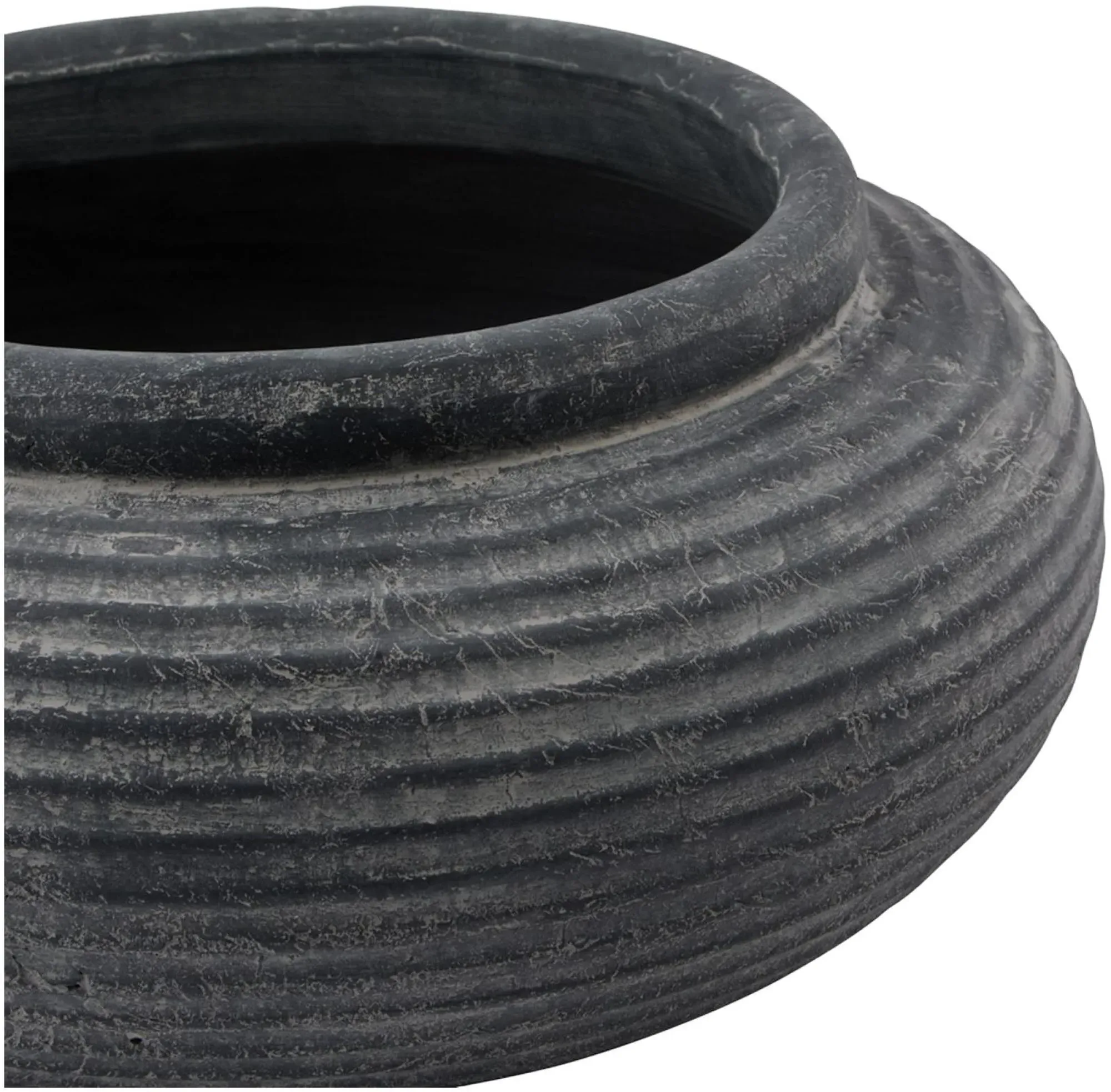 Wembley Round Planter - Grey, Ceramic