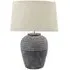 Wembley Stone Carved Lamp - White, Ceramic