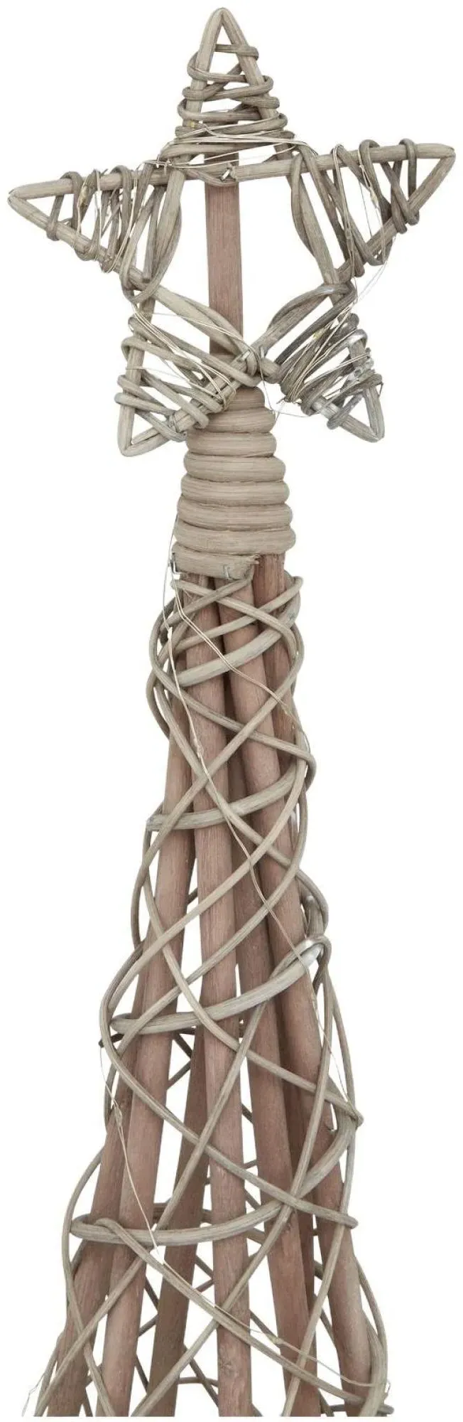 Wicker Large Christmas Tree with Star - Brown