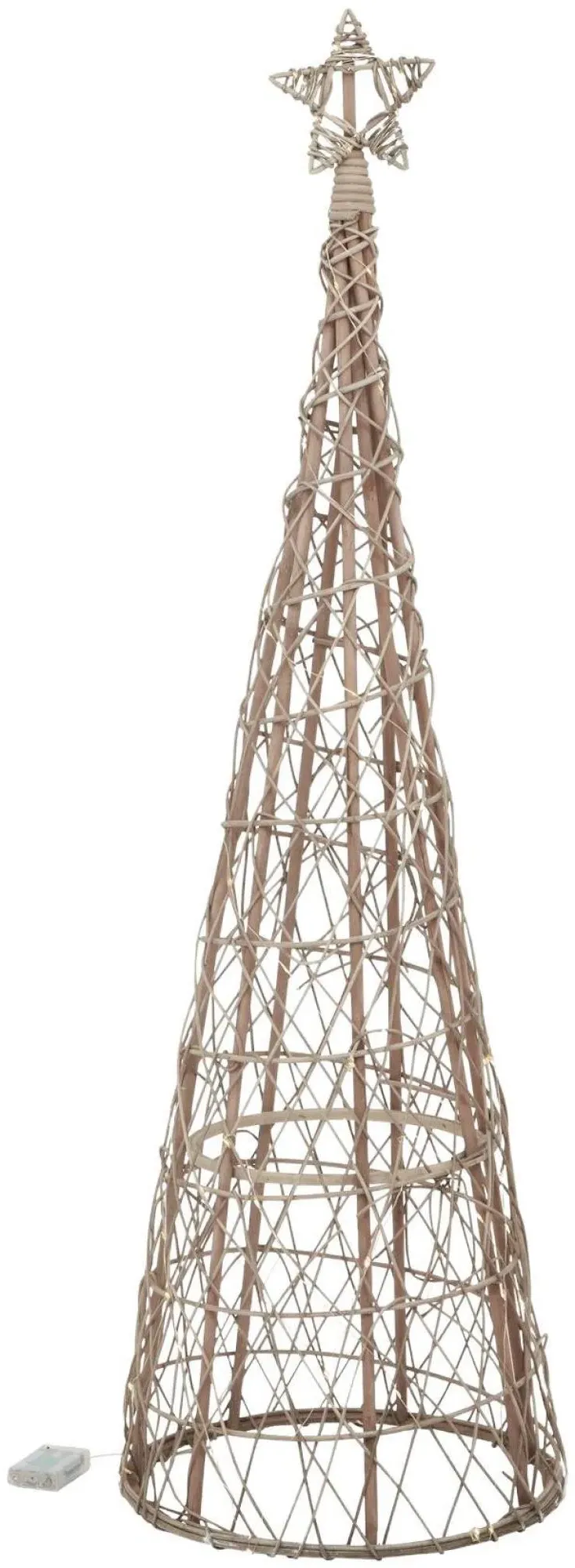Wicker Large Christmas Tree with Star - Brown