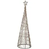 Wicker Large Christmas Tree with Star - Brown