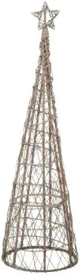 Wicker Large Christmas Tree with Star - Brown image