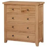 Appleby 5-Drawer Chest of Drawers - Satin Wax, Oak