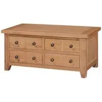 Appleby Coffee Table with 8 Drawer Storage - Oak