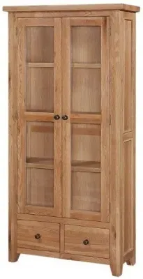 Appleby Display Cabinet with Glass Doors - Oak image