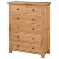 Appleby Oak 6-Drawer Chest of Drawers - Satin Wax