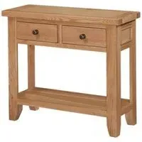 Appleby Oak Console Table with 2 Drawers - Satin Wax
