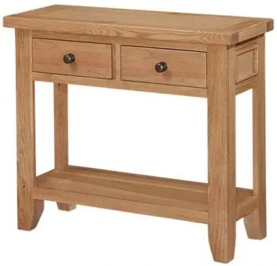 Appleby Oak Console Table with 2 Drawers - Satin Wax