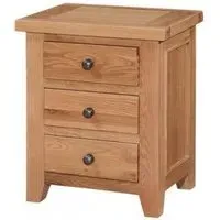 Appleby Oak Narrow Bedside Cabinet, 3 Drawers - Satin Wax