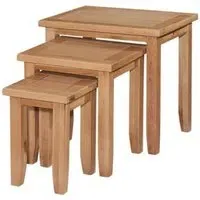 Appleby Oak Nest of Tables Set of 3 - Satin Wax